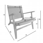 Πολυθρόνα Crosy pakoworld teak ξύλο σε φυσική απόχρωση 71x81x75εκ c484125