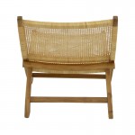 Καρέκλα Jerenze pakoworld φυσικό teak ξύλο rattan 65x78x68εκ c484187