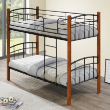 NORTLAN Κρεβάτι Κουκέτα Μέταλλο Βαφή Μαύρο Ξύλο Καρυδί c484240 NORTLAN Κρεβάτι Κουκέτα Μέταλλο Βαφή Μαύρο Ξύλο Καρυδί c484240