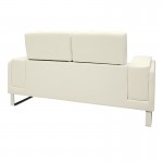 Καναπές Shea pakoworld 2θέσιος PU ivory inox 158x80x87εκ c484243