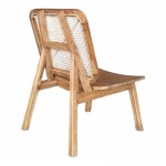 Καρέκλα Viborg pakoworld φυσικό teak ξύλο φυσικό rattan 60x75x87εκ c484254