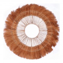 Διακοσμητικό τοίχου Ramine Inart μπανάνα ξύλο σε φυσική απόχρωση Φ70x10εκ c484357