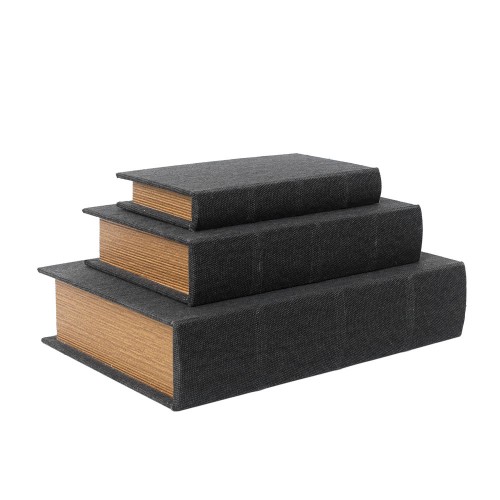 BOOKS ΔΙΑΚΟΣΜΗΤΙΚΟ ΒΙΒΛΙΑ SET 3ΤΜΧ MDF ΓΚΡΙ ΣΚΟΥΡΟ ΜΠΕΖ 33x22xH7cm c484405