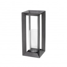 INSIDE ΚΗΡΟΠΗΓΙΟ ΜΕΤΑΛΛΟ ΓΥΑΛΙ ΓΚΡΙ 16x16xH38cm c484410