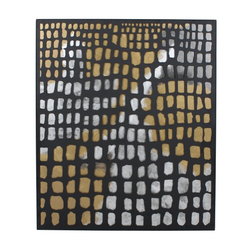 PIC ΠΙΝΑΚΑΣ ΜΕΤΑΛΛΟ ΜΑΥΡΟ ΧΡΥΣΟ MDF ΛΕΥΚΟ 92x77xH1 6cm c484412