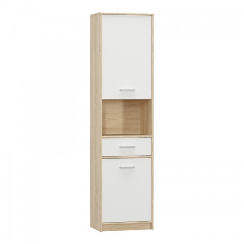 Ντουλάπα στήλη Letto pakoworld σε oak λευκό ματ απόχρωση 50 2x34 3x195εκ c484461