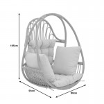 Κρεμαστή κούνια Jorg pakoworld φυσικό rattan κρεμ μαξιλάρι 80x59x105εκ c484578