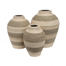 SIKINOS ΒΑΖΟ SET 3ΤΜΧ ΣΧΟΙΝΙ PLYWOOD ΦΥΣΙΚΟ ΜΠΕΖ 37x37xH47cm c484718