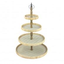 RIBBONS ΟΡΝΤΕΒΙΕΡΑ RATTAN PLYWOOD ΦΥΣΙΚΟ ΜΑΥΡΟ 50 5x50 5xH76cm c484724