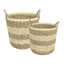 SIKINOS ΚΑΛΑΘΙ SET 2ΤΜΧ ΣΧΟΙΝΙ BAMBOO ΦΥΣΙΚΟ ΜΠΕΖ 35x35xH43cm c484727