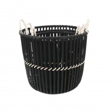 NUBIA ΚΑΛΑΘΙ SET 3ΤΜΧ BAMBOO ΣΧΟΙΝΙ ΜΑΥΡΟ ΦΥΣΙΚΟ 37x37xH33cm c484728