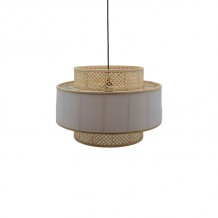 Φωτιστικό οροφής Certy Inart Ε27 μπαμπού σε φυσική απόχρωση Φ50x33εκ c484950