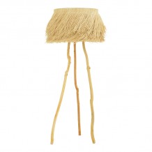 Φωτιστικό δαπέδου Herfo Inart Ε27 ρατάν σε φυσική απόχρωση Φ60x135εκ c485099