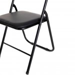 Καρέκλα Πτυσσόμενη ArteLibre PRASLIN Μαύρο Μέταλλο PVC 41x44x79cm c485153
