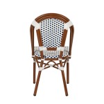 Καρέκλα Κήπου ArteLibre MUTARAZI Λευκό Μπλε Αλουμίνιο Rattan 50x57x85cm c485154