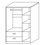 Ντουλάπα ArteLibre TUBEROSA Λευκό Μοριοσανίδα 120x50x180cm c485167
