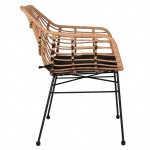 Πολυθρόνα Κήπου ArteLibre AFINIUS Φυσικό Μαύρο Rattan Μέταλλο 58 5x60 5x80cm c485201
