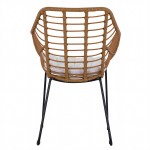 Πολυθρόνα Κήπου ArteLibre ABURIUS Φυσικό Μαύρο Rattan Μέταλλο 63x60x83 5cm c485202