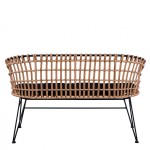 Καναπές Κήπου ArteLibre ARVENIUS Φυσικό Μαύρο Rattan 124x57x77cm c485208