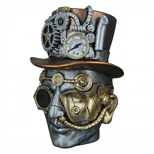 Διακοσμητικό ArteLibre Steampunk Ανδρικό Πρόσωπο Ασημί Polyresin 18x16x20cm c485395