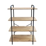 Ραφιέρα ArteLibre AMORA Φυσικό Μαύρο MDF Μέταλλο 80x34x112cm c485908