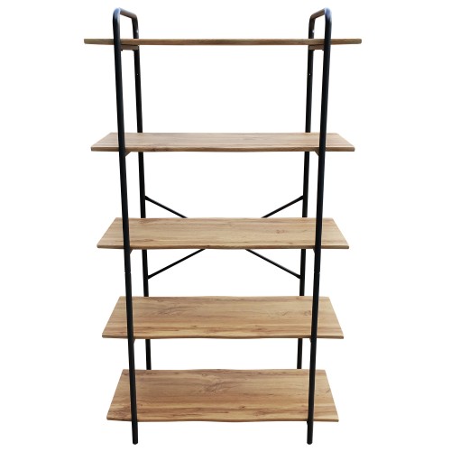 Ραφιέρα ArteLibre EVORA Φυσικό Μαύρο MDF Μέταλλο 80x34x144cm c485909
