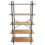 Ραφιέρα ArteLibre EVORA Φυσικό Μαύρο MDF Μέταλλο 80x34x144cm c485909