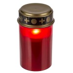 Κερί Αφιέρωσης Με LED Κόκκινο Χρυσό Πλαστικό 7x12 5cm Μπαταρίας c485963