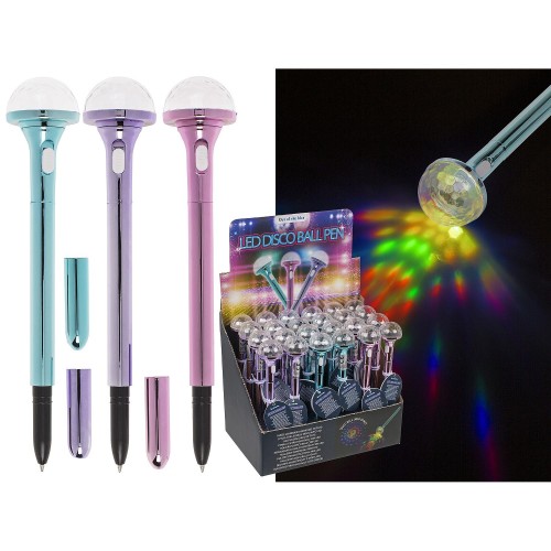 Στυλό Disco Ball Με LED Πλαστικό 16cm Σε 3 Χρώματα c485975