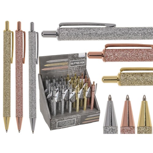 Στυλό Glitter Πλαστικό 15cm Σε 3 Χρώματα c485976