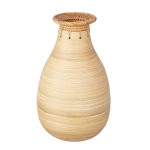 Βάζο ArteLibre Εκρού Μπαμπού Rattan Φ19x33cm c486071