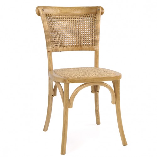 Καρέκλα Επαγγελματική ArteLibre ANANKE Φυσικό Ξύλο Rattan 44x41x88cm c486187