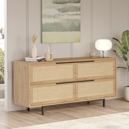 Μπουφές ArteLibre CORNWALL Φυσικό Μοριοσανίδα Μέταλλο 44 5x160x74 3cm c486268
