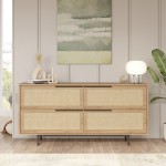 Μπουφές ArteLibre CORNWALL Φυσικό Μοριοσανίδα Μέταλλο 44 5x160x74 3cm c486268