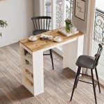 Τραπέζι Bar ArteLibre BROCKLEY Πεύκο Λευκό Μοριοσανίδα 120x51 6x101 8cm c486324