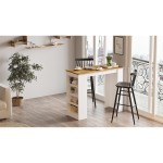 Τραπέζι Bar ArteLibre BROCKLEY Πεύκο Λευκό Μοριοσανίδα 120x51 6x101 8cm c486324