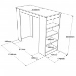 Τραπέζι Bar ArteLibre BROCKLEY Πεύκο Λευκό Μοριοσανίδα 120x51 6x101 8cm c486324