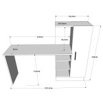 Γραφείο ArteLibre CAMDEN Πεύκο Μαύρο Μοριοσανίδα 152 3x40x120cm c486330