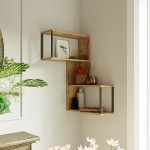 Ράφι Τοίχου ArteLibre DOLLIS Πεύκο Μοριοσανίδα Μέταλλο 53 4x19 5x85 2cm c486353