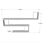 Ράφι Τοίχου ArteLibre EALING Πεύκο Μοριοσανίδα 120x145x71 4cm c486357