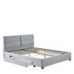 Κρεβάτι Διπλό ArteLibre PRODREAM Γκρι Ύφασμα Στρώμα 160x200cm c486543