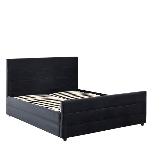 Κρεβάτι Διπλό ArteLibre SLEEPSUIT Μαύρο Ύφασμα Στρώμα 160x200cm c486545