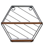 Ράφι Τοίχου ArteLibre SALERNO Μαύρο Καφέ MDF Μέταλλο 31x11x27cm c486660