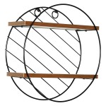 Ράφι Τοίχου ArteLibre SARNO Μαύρο Καφέ MDF Μέταλλο Φ30x11cm c486662