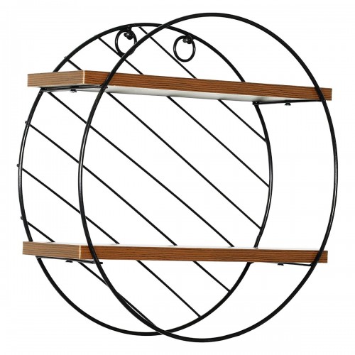Ράφι Τοίχου ArteLibre SARNO Μαύρο Καφέ MDF Μέταλλο Φ30x11cm c486662