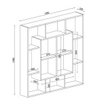 Βιβλιοθήκη ArteLibre NISIROS Cordoba Μοριοσανίδα Μελαμίνη 136x22x136cm c486701