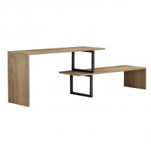 Έπιπλο τηλεόρασης Lilant pakoworld μελαμίνης σε sonoma απόχρωση και μαύρο μέταλλο 110 160x30x45εκ c487793