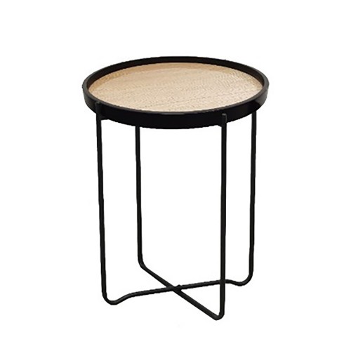 DISK SIDE TABLE MDF SONOMA MDF ΜΑΥΡΟ 53x53x55 E1 c487824