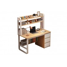 Γραφείο Soco pakoworld με ραφιέρα MDF φυσικό λευκό 120x50x144εκ c487968