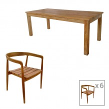 Τραπεζαρία 7τεμ Noody Wooly pakoworld teak ξύλο σε φυσική απόχρωση c487976 Τραπεζαρία 7τεμ Noody Wooly pakoworld teak ξύλο σε φυσική απόχρωση c487976